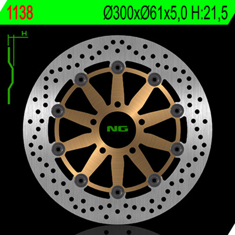 Disco de freno NG 1138 Ø300 x Ø61 x 5 NG BRAKE DISC 1138