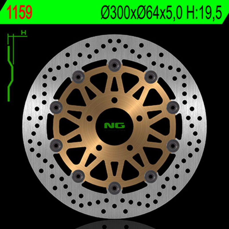Disco de freno NG 1159 Ø300 x Ø64 x 5 NG BRAKE DISC 1159