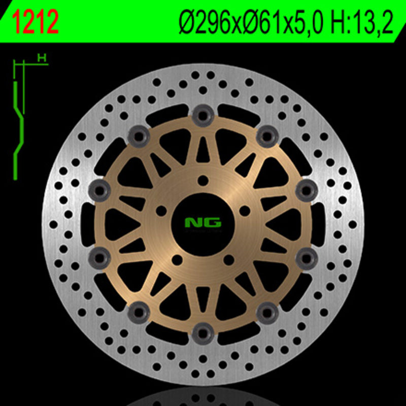 Disco de freno NG 1212 Ø296 x Ø61 x 5 NG BRAKE DISC 1212