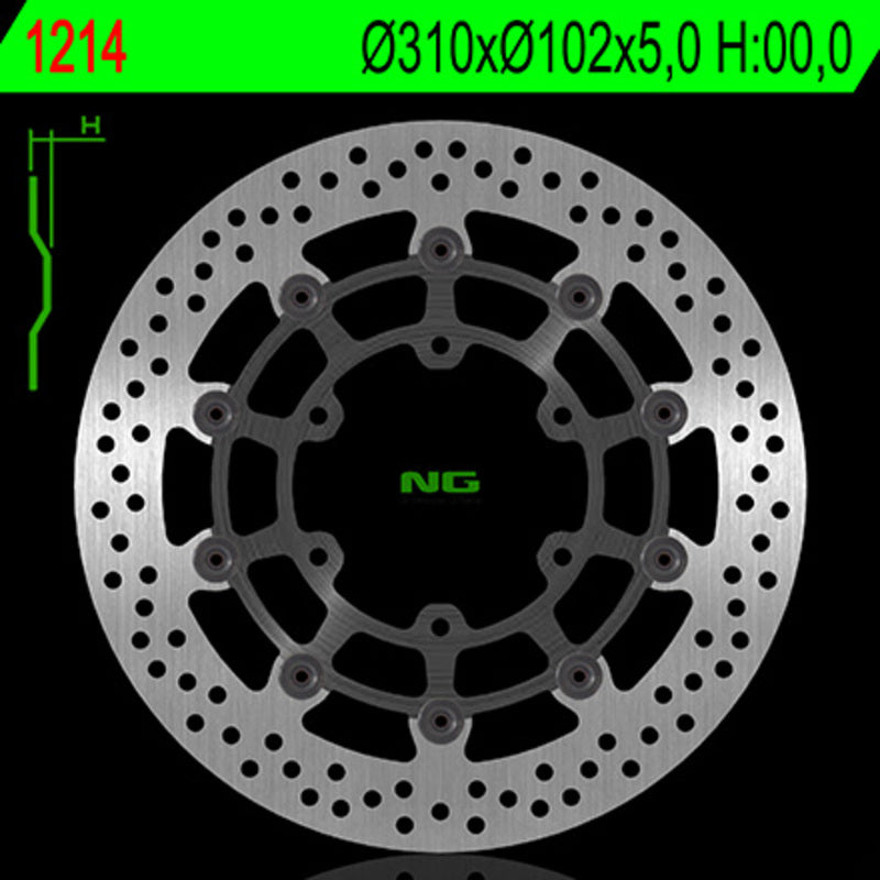 Disco de freno NG 1214 Ø310 x Ø102 x 5 NG BRAKE DISC 1214