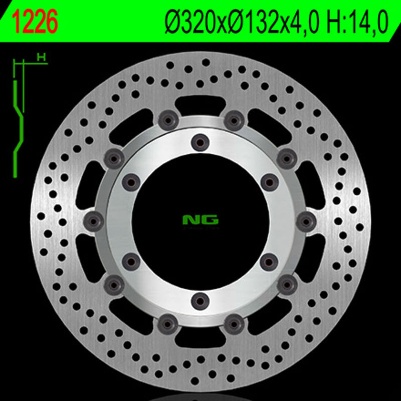 Disco de freno NG 1226 Ø320 x Ø132 x 4 NG BRAKE DISC 1226
