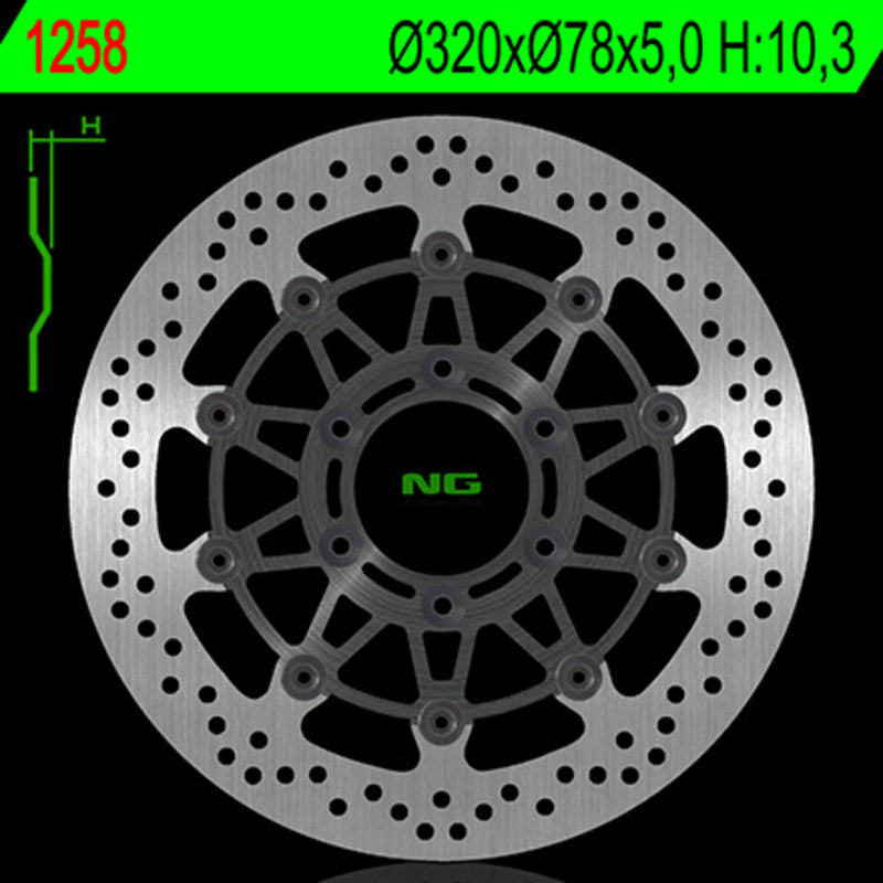 Disco de freno NG 1258 Ø320 x Ø78 x 5 NG BRAKE DISC 1258