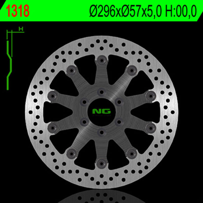 Disco de freno NG 1318 Ø296 x Ø57 x 5 NG BRAKE DISC 1318