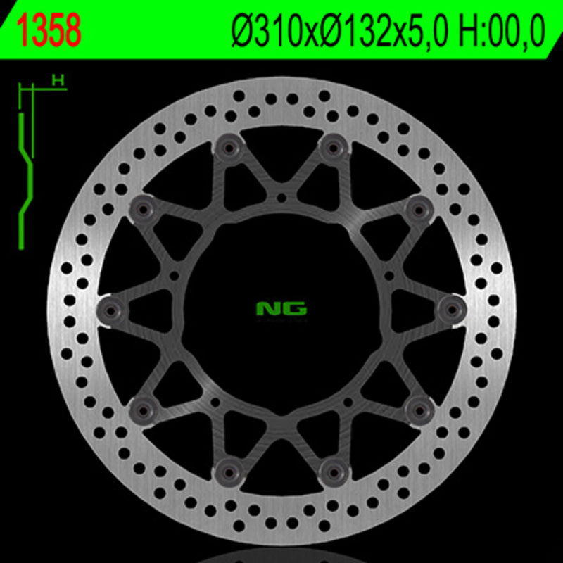 Disco de freno NG flotante 9621358 Ø310 x Ø132 x 5 NG BRAKE DISC 1358