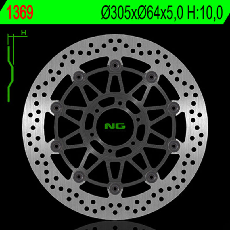 Disco de freno NG flotante 9621369 Ø305 x Ø64 x 5 NG BRAKE DISC 1369