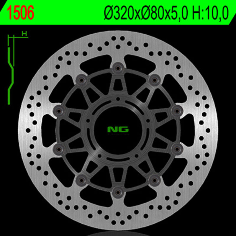 Disco de freno NG 1506 320 x 80 x 5,0 NG BRAKE DISC 1506