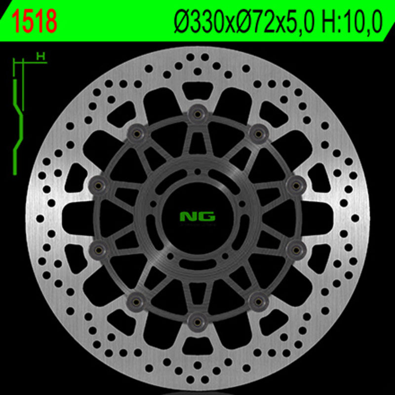 Disco de freno NG 1518 330 x 72 x 5,0 NG BRAKE DISC 1518