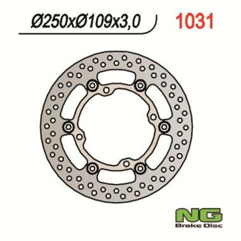 Disco de freno flotante NG 1031 Ø250 x Ø109 x 3 NG BRAKE DISC 1031/OLD