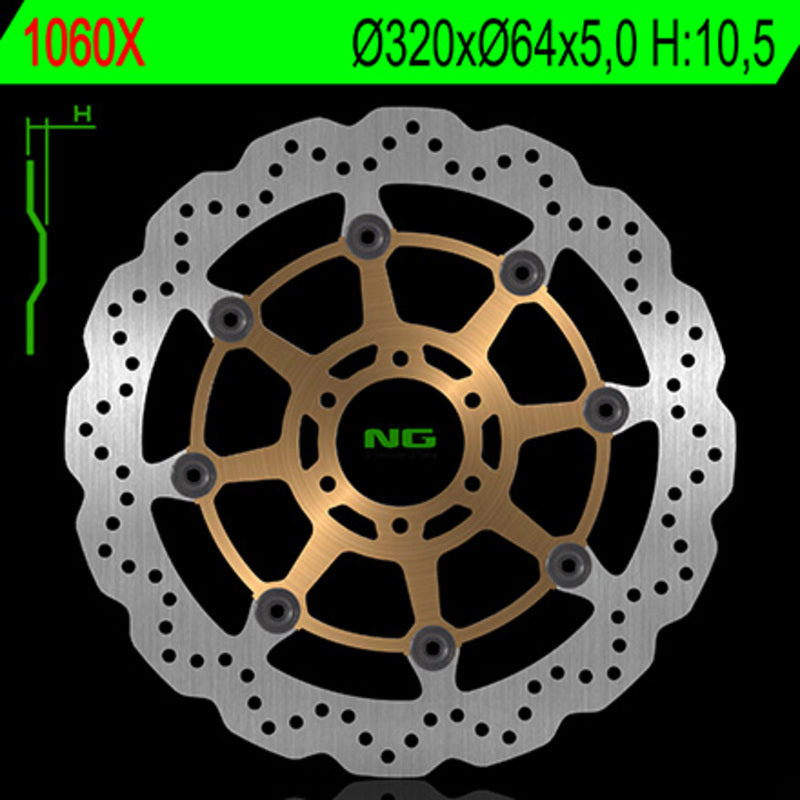 Disco de freno NG BRAKES ondulado 1060X Ø320 x Ø64 x 5 NG BRAKE DISC 1060X