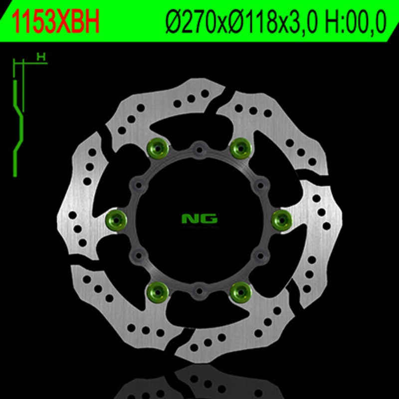 Disco de freno NG BRAKES 1153XBH 269,5 x 118 x 3,0 NG BRAKE DISC 1153XBH