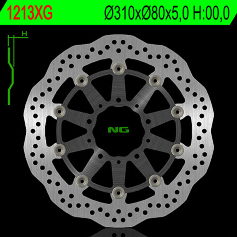Disco de freno NG BRAKES 1213XG 309 x 80 x 5,0 NG BRAKE DISC 1213XG