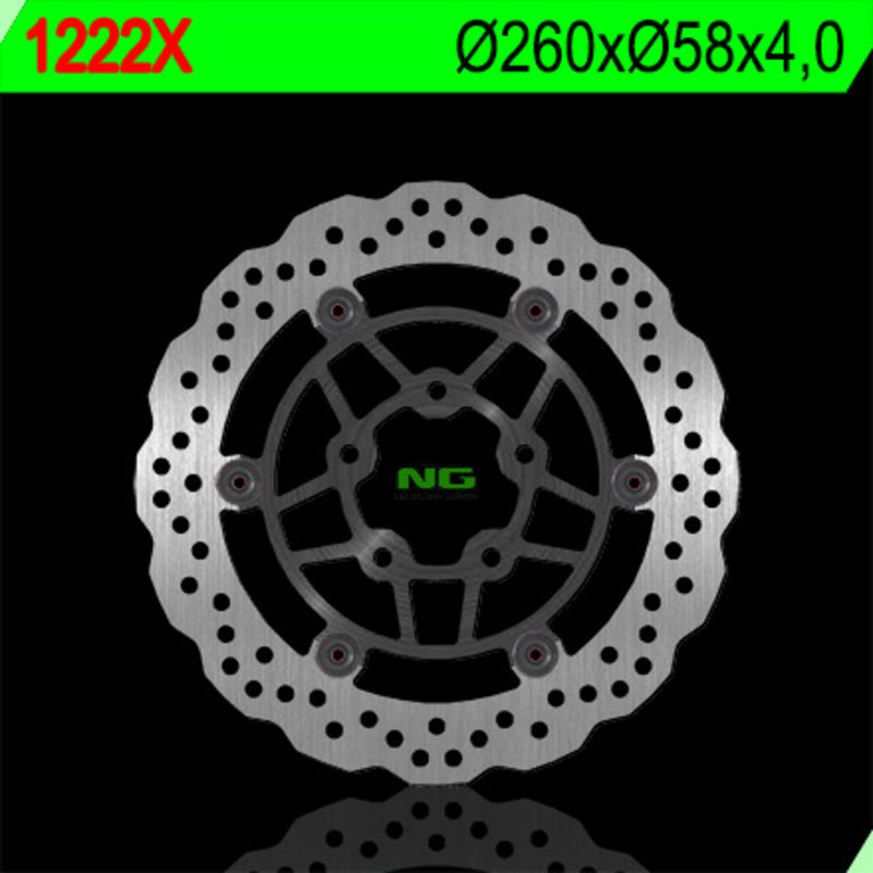 Disco de freno NG BRAKES ondulado 1222X Ø260 x Ø58 x 4 NG BRAKE DISC 1222X