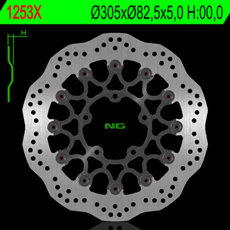 Disco de freno NG BRAKES ondulado1253X Ø305 x Ø82.5 x 5 NG BRAKE DISC 1253X
