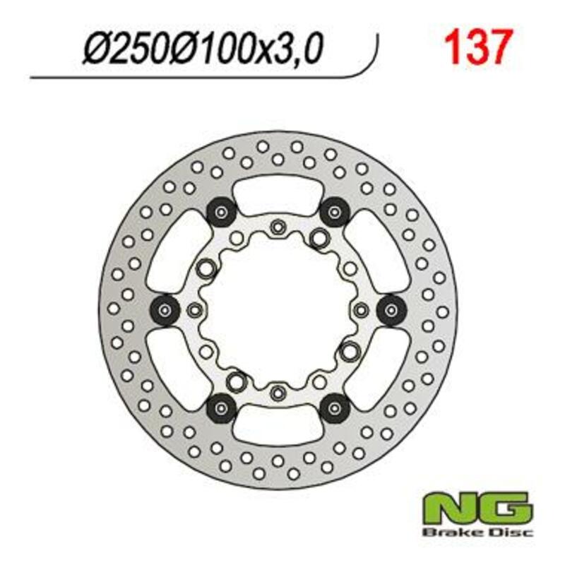 Disco de freno flotante NG 137 Ø250 x Ø100 x 3 NG BRAKE DISC 137/OLD