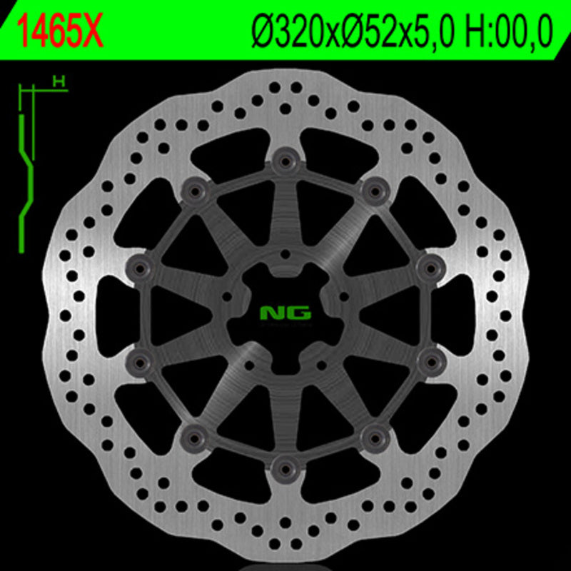 Disco de freno NG BRAKES ondulado flotante 1465X Ø320 x Ø52 x 5 NG BRAKE DISC 1465X
