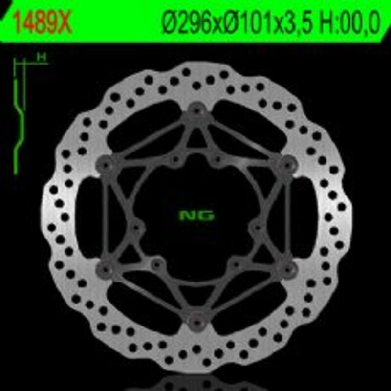 Disco de freno NG BRAKES ondulado flotante 1489X Ø296 x Ø101 x 3,5 NG BRAKE DISC 1489X