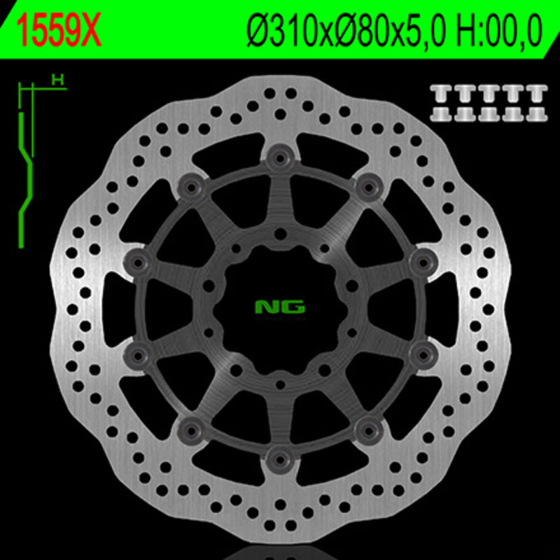 Disco de freno NG BRAKES 1559X 310x80x5,0 NG BRAKE DISC 1559X