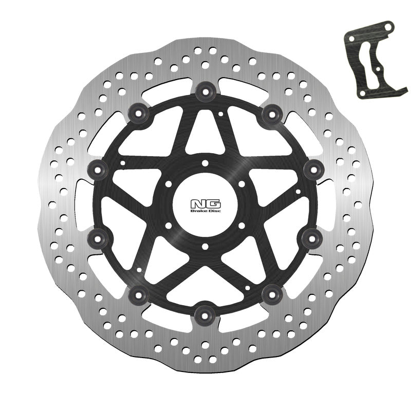 Disco de freno Oversize NG BRAKES 1883XK36 ondulado flotante + desplazador de pinza NG BRAKE DISC 1883XK36