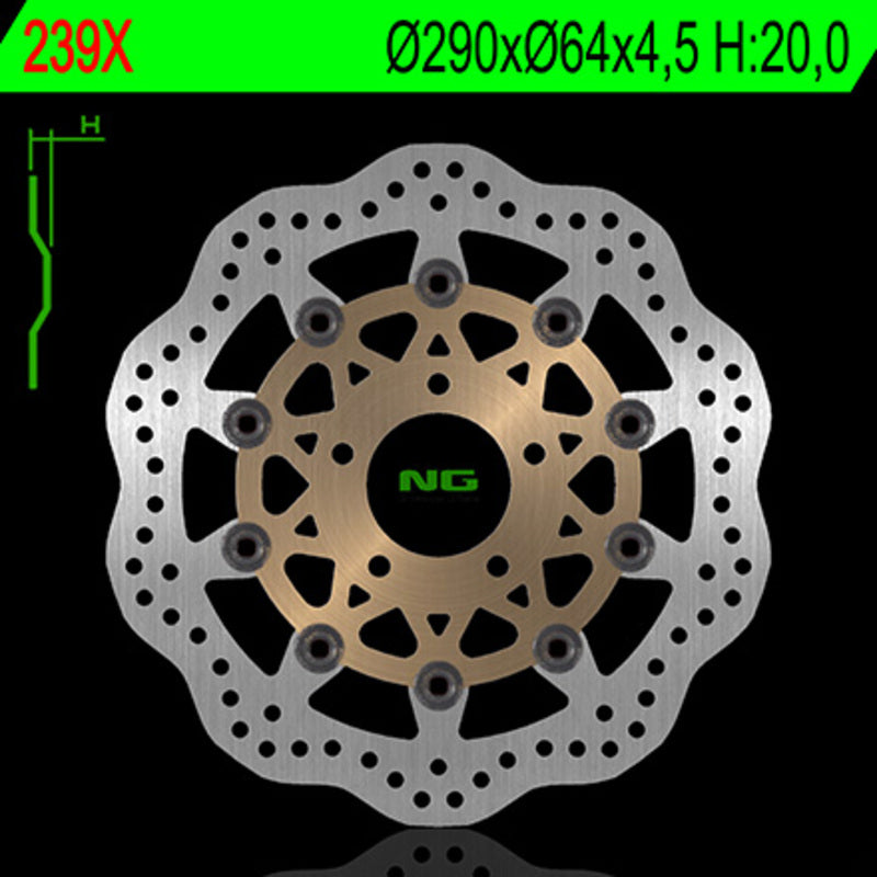Disco de freno NG BRAKES 239 Ø290 x Ø64 x 4,5 NG BRAKE DISC 239X