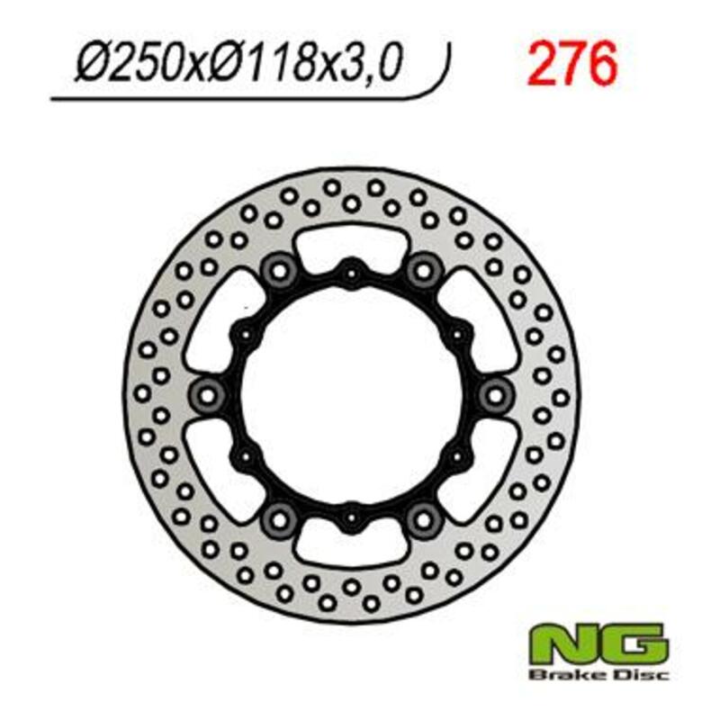 Disco de freno NG 276 Ø250 x Ø118 x 3 NG BRAKE DISC 276/OLD