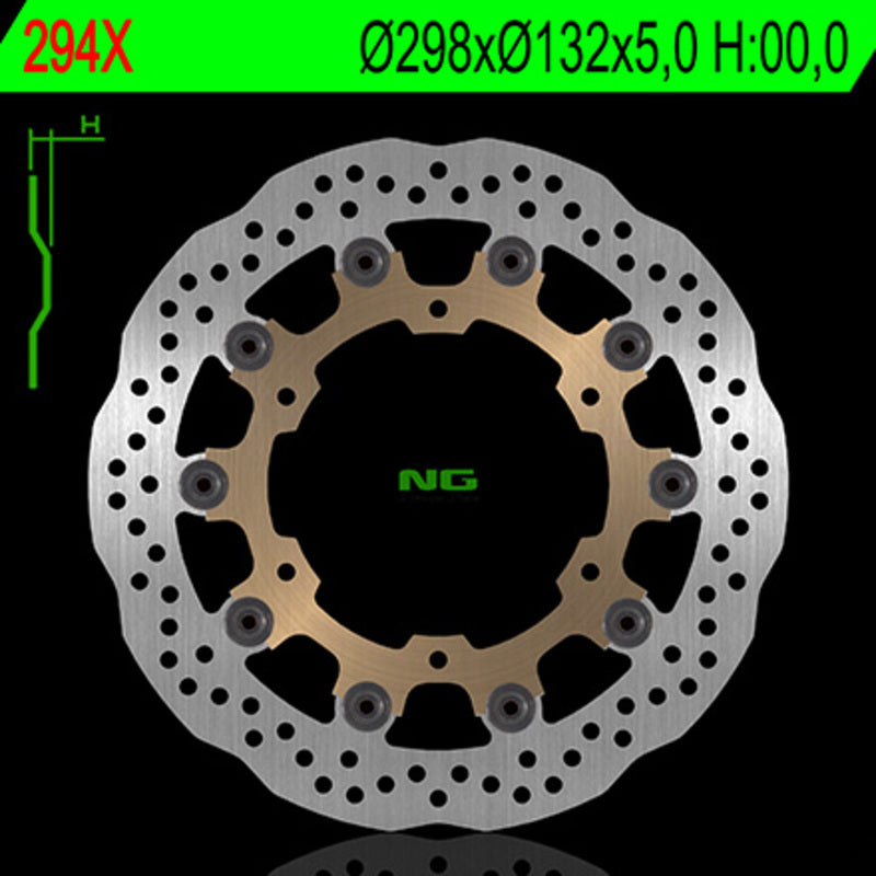 Disco de freno NG BRAKES flotante ondulado 294X Ø298 x Ø132 x 5 NG BRAKE DISC 294X