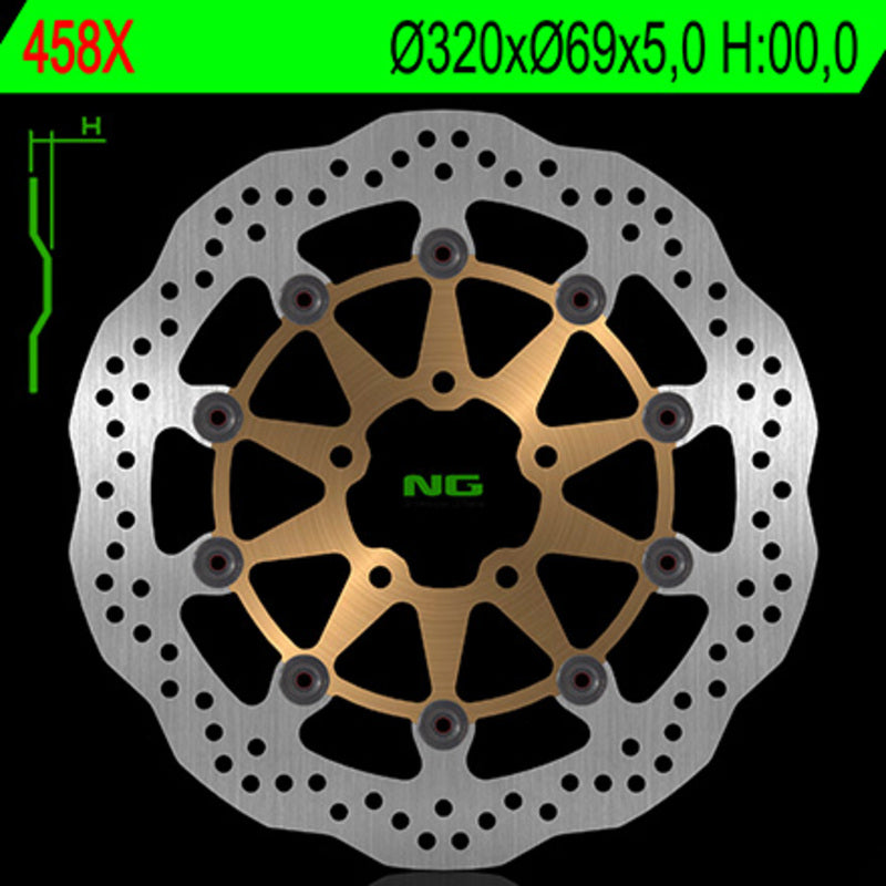 Disco de freno NG BRAKES ondulado 458X Ø320 x Ø69 x 5 NG BRAKE DISC 458X
