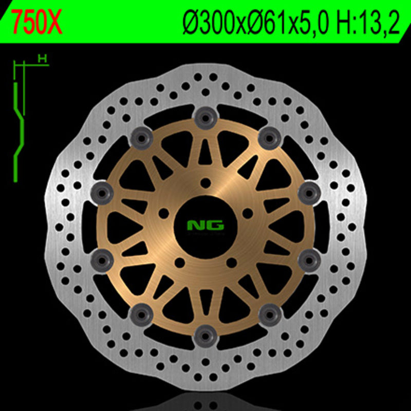 Disco de freno NG BRAKES ondulado 750X Ø300 x Ø61 x 5 NG BRAKE DISC 750X