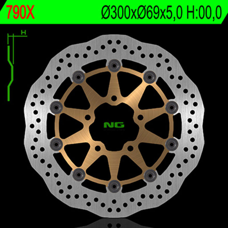 Disco de freno NG BRAKES ondulado 790X Ø300 x Ø69 x 5 NG BRAKE DISC 790X