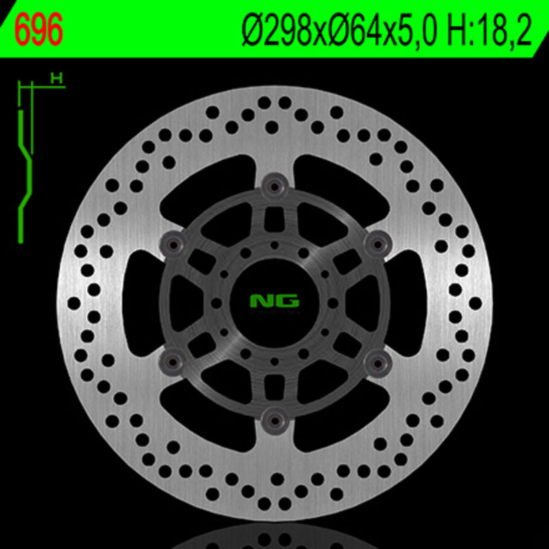 Disco de freno NG 696 Ø298 x Ø64 x 5 NG BRAKE DISC 696