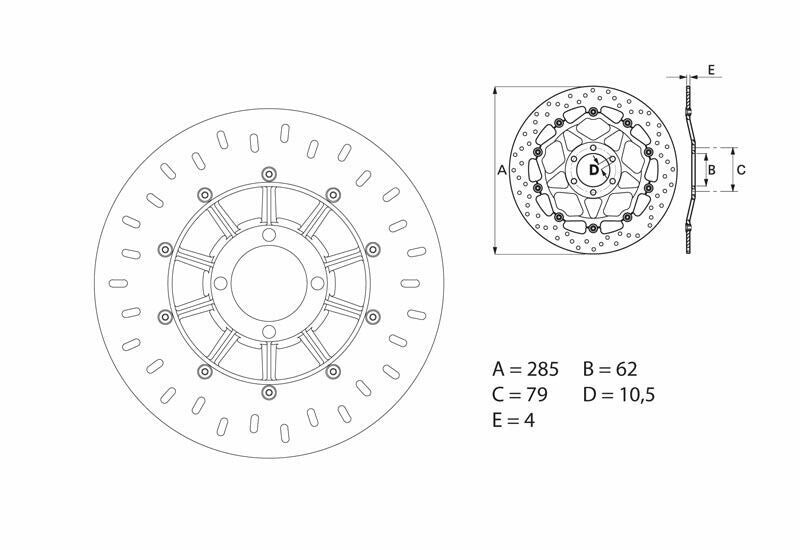 Disco de freno Brembo 68B407D2 BREMBO 68B407D2