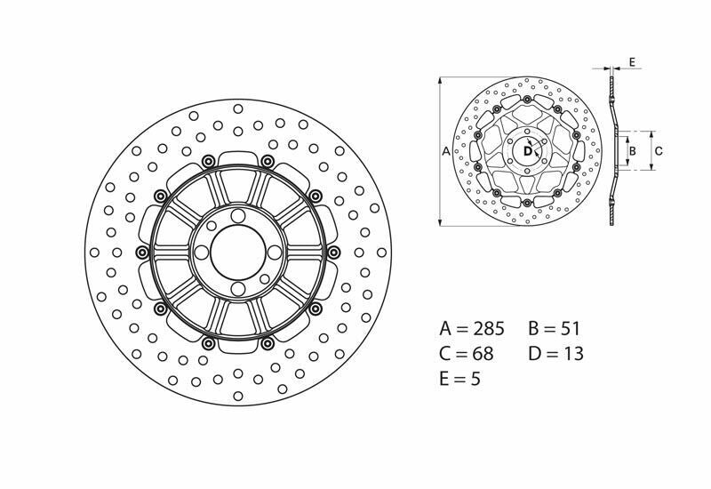 Disco de freno Brembo 68B407D3 BREMBO 68B407D3