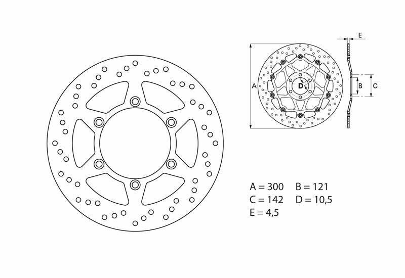 Disco de freno Brembo 68B407D5 BREMBO 68B407D5