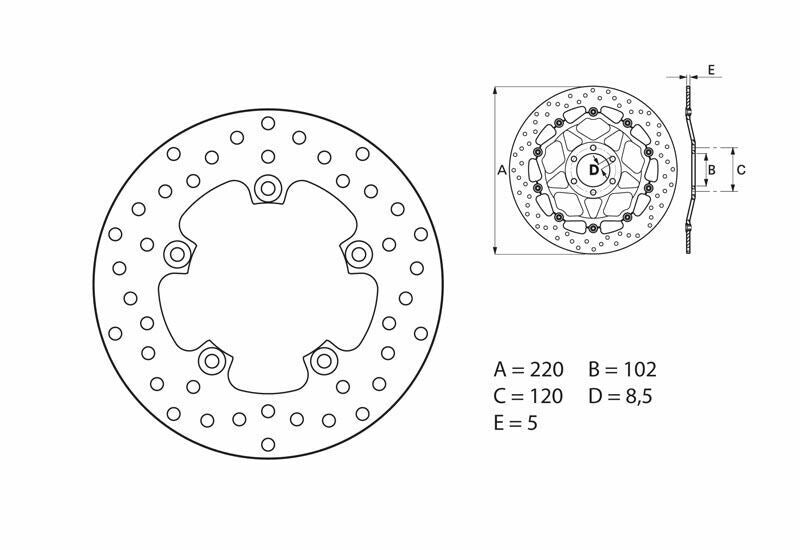 Disco de freno Brembo 68B407G6 BREMBO 68B407G6