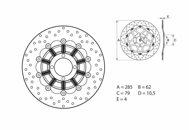 Disco de freno flotante Brembo 78B40816 BREMBO 78B40816