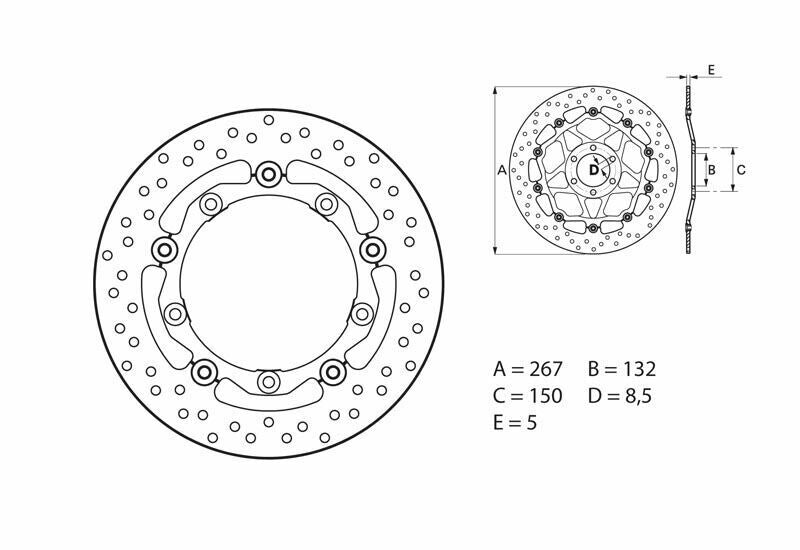 Disco de freno flotante Brembo 78B40817 BREMBO 78B40817