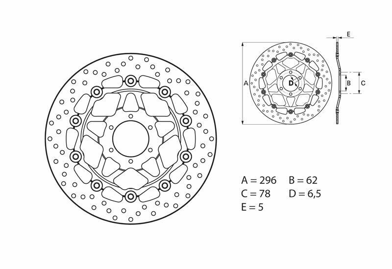 Disco de freno flotante Brembo 78B40825 BREMBO 78B40825