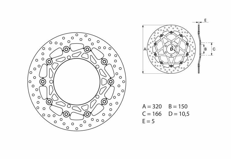 Disco de freno flotante Brembo 78B40872 BREMBO 78B40872