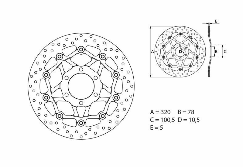 Disco de freno flotante Brembo 78B40874 BREMBO 78B40874