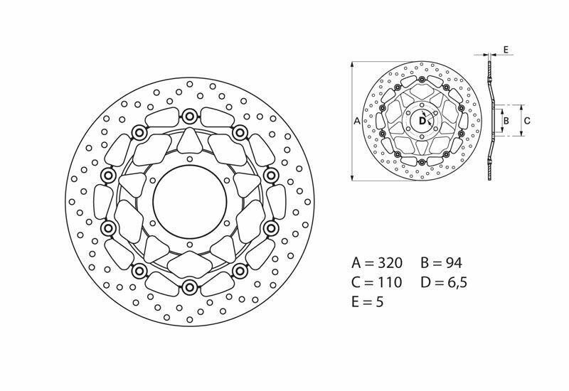 Disco de freno flotante Brembo 78B40876 BREMBO 78B40876