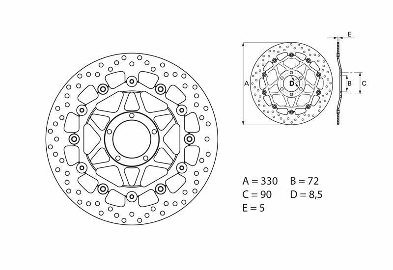 Disco de freno flotante Brembo 78B40890 BREMBO 78B40890