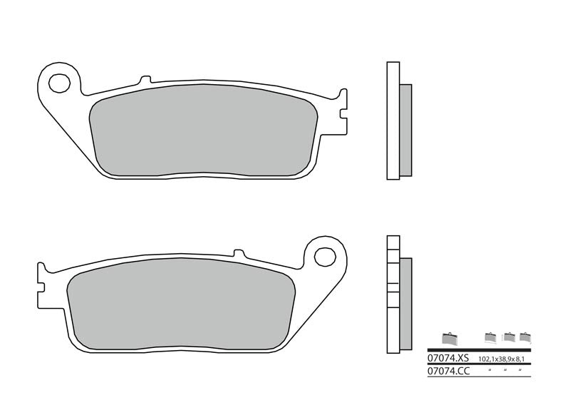 Pastillas de freno sinterizadas Brembo 07074XS BREMBO 07074XS