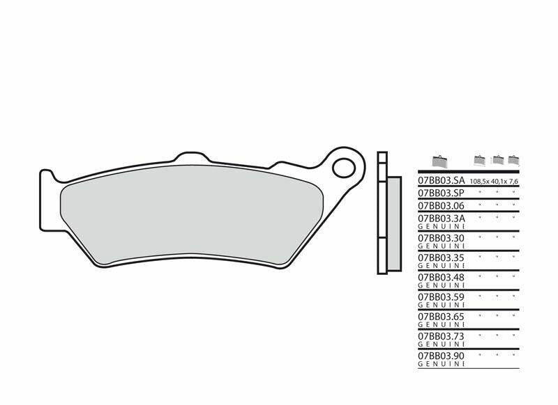 Pastillas de freno sinterizadas Brembo 07BB03SP BREMBO 07BB03SP