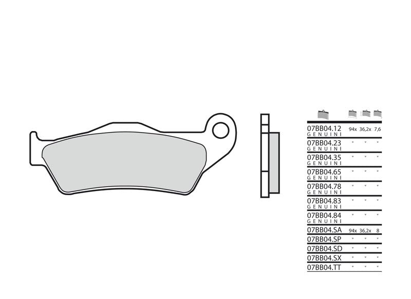 Pastillas de freno sinterizadas Brembo 07BB04LA BREMBO 07BB04LA