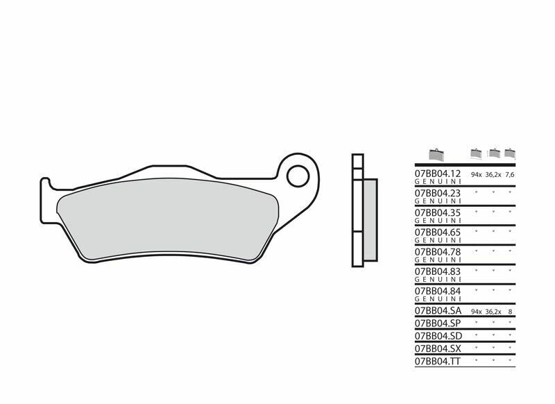 Pastillas de freno sinterizadas Brembo 07BB04SA BREMBO 07BB04SA