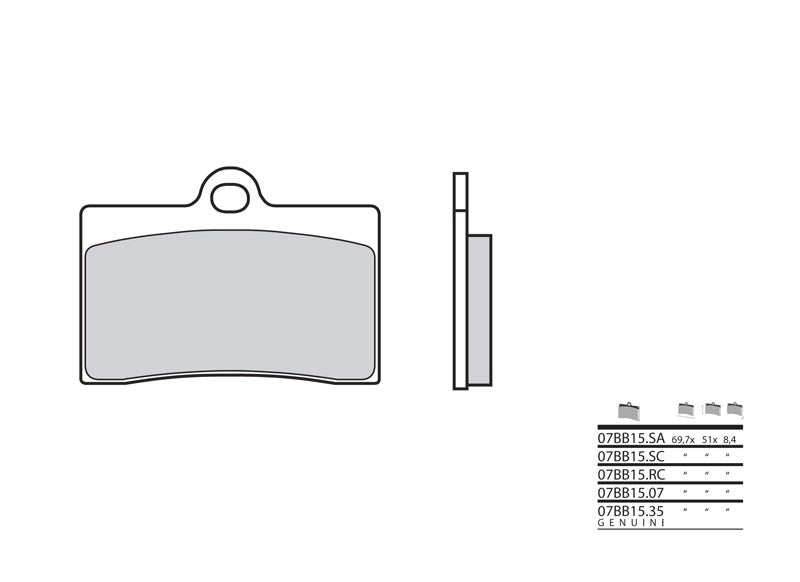 Pastillas de freno sinterizadas Brembo 07BB15LA BREMBO 07BB15LA