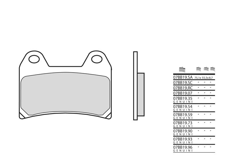 Pastillas de freno sinterizadas Brembo 07BB19LA BREMBO 07BB19LA