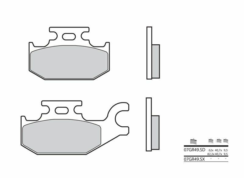Pastillas de freno sinterizadas de competición Brembo 07GR49SX BREMBO 07GR49SX