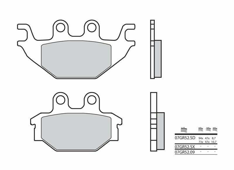Pastillas de freno sinterizadas de competición Brembo 07GR52SX BREMBO 07GR52SX