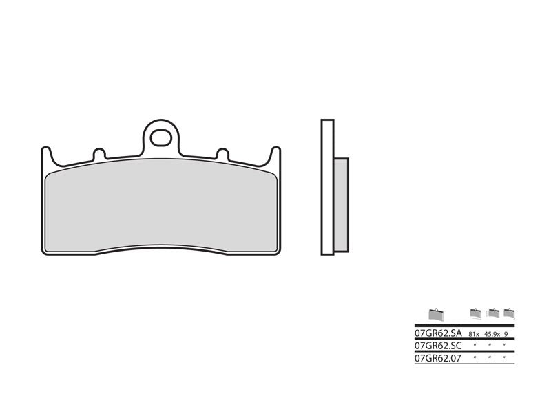 Pastillas de freno sinterizadas Brembo 07GR62LA BREMBO 07GR62LA