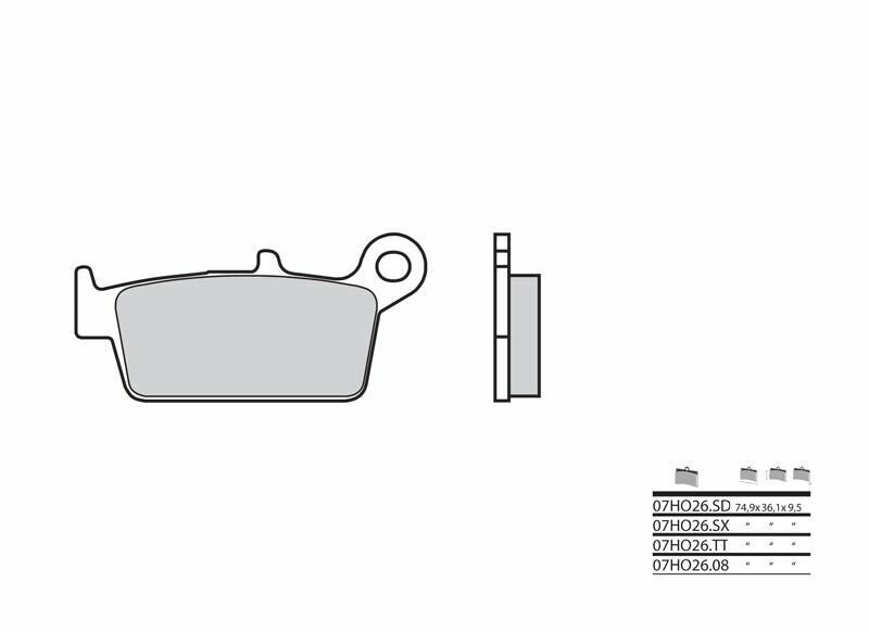 Pastillas de freno sinterizadas de competición Brembo 07HO26SX BREMBO 07HO26SX